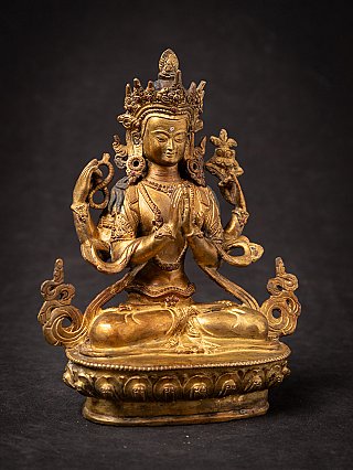 Old bronze Nepali Chenrezig statue