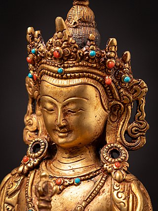 Old bronze Nepali Vajrasattva statue