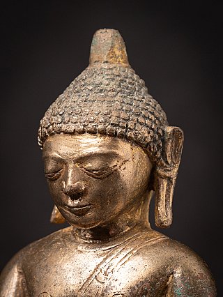 Bijzondere antieke Birmese bronzen Boeddha