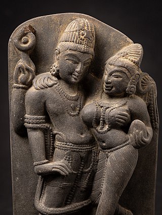 Old Indian sandstone relief of Lakshmi-Narayana