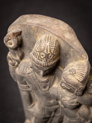 Old Indian sandstone relief of Lakshmi-Narayana