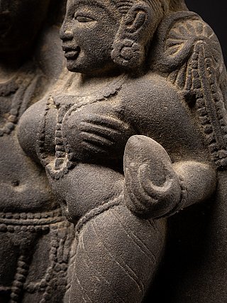 Old Indian sandstone relief of Lakshmi-Narayana