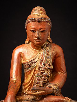 Antique wooden Burmese Mandalay Buddha