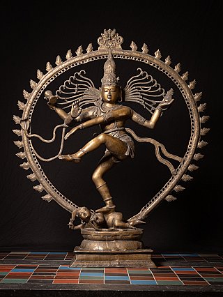 Large old bronze Indian Shiva Nataraja