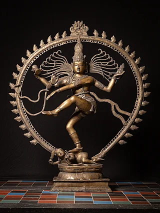 Large old bronze Indian Shiva Nataraja