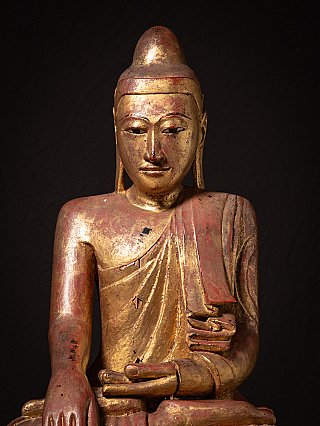 Grote antieke houten Birmese Mandalay Boeddha