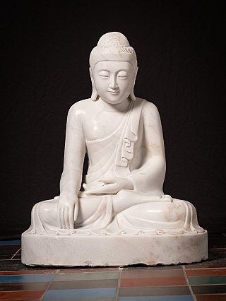 Newly made Burmese marble Buddha statue