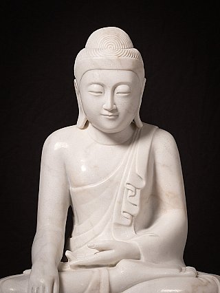 Newly made Burmese marble Buddha statue