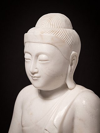 Newly made Burmese marble Buddha statue