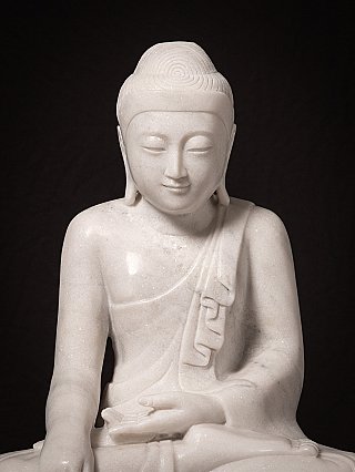 Newly made Burmese marble Buddha statue