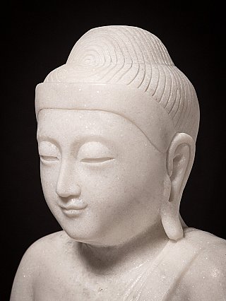 Newly made Burmese marble Buddha statue