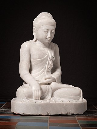 Newly made Burmese marble Buddha statue