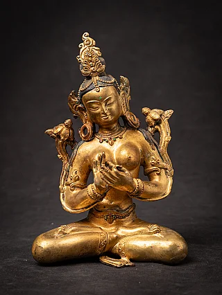 Alte bronze Nepalesische Grüne Tara Figur