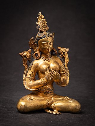 Alte bronze Nepalesische Grüne Tara Figur