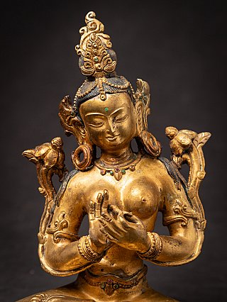 Alte bronze Nepalesische Grüne Tara Figur