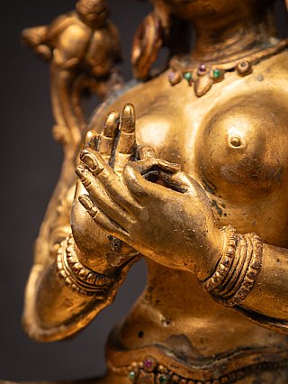 Alte bronze Nepalesische Grüne Tara Figur