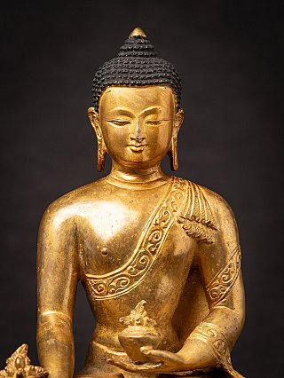 Old bronze Nepali Medicine Buddha statue