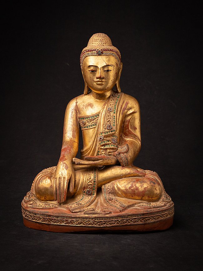 Antique wooden Burmese Mandalay Buddha