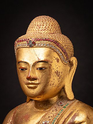 Antique wooden Burmese Mandalay Buddha