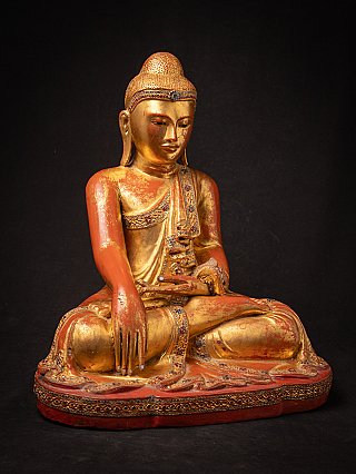 Beautiful antique wooden Burmese Mandalay Buddha