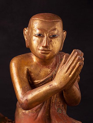 Pair of antique monk statues