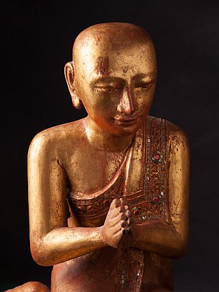 Pair of antique monk statues