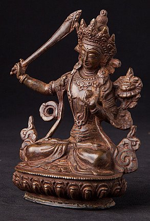 Bronze Manjushri statue
