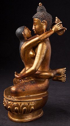 Old bronze Buddha Shakti statue