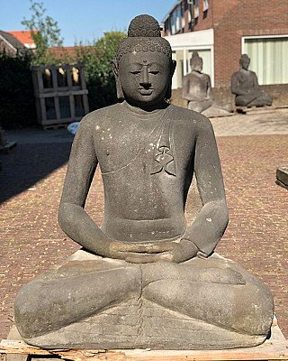Large Lavastone Buddha statue