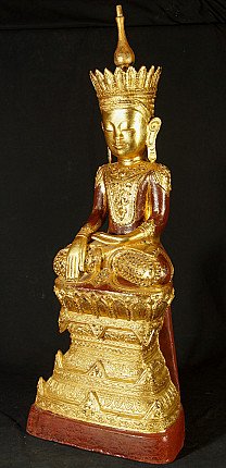 Grosse lacquerware Buddha Figur