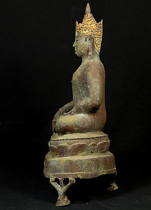 Old bronze Lanna Buddha statue