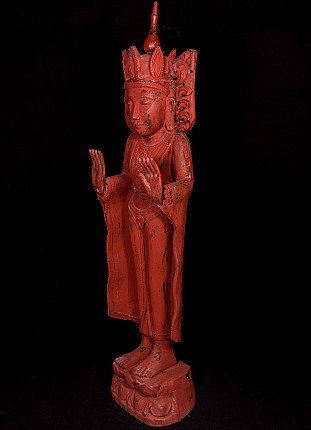 Alte stehende Kronen Buddha Figur