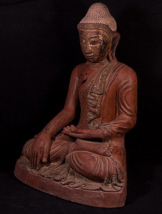 Grosse lacquer Mandalay Buddha Figur