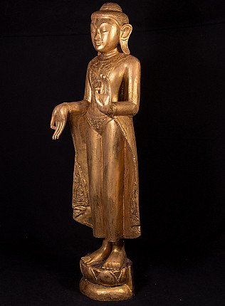 Old wooden Burmese Buddha statue