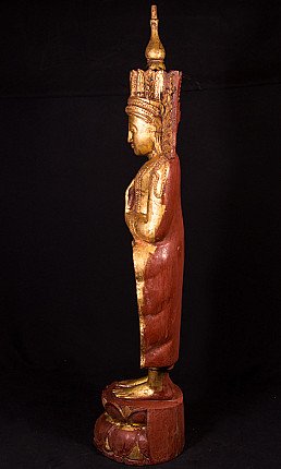 Alte stehende Kronen Buddha Figur