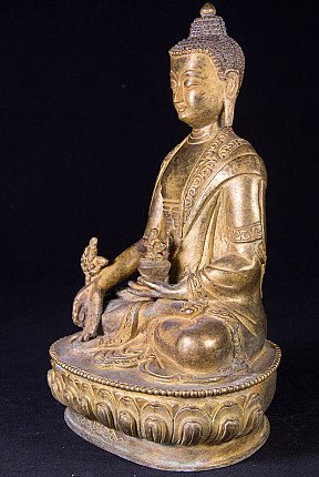 Alte vergoldete Medizin Buddha Figur