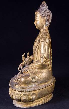 Alte vergoldete Medizin Buddha Figur