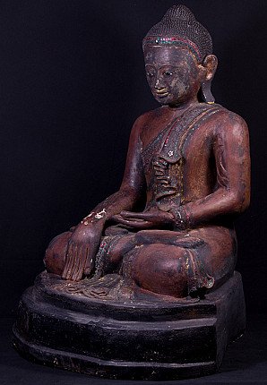 Grosse antike Mandalay Buddha Figur
