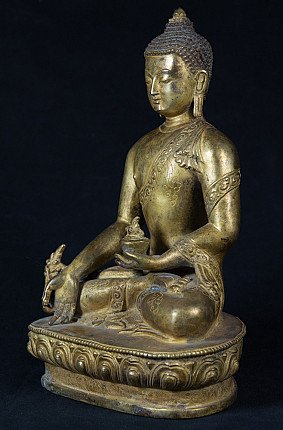 Alte Nepalesische Medizin Buddha Figur