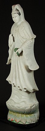 Standing marble Guan Yin statue